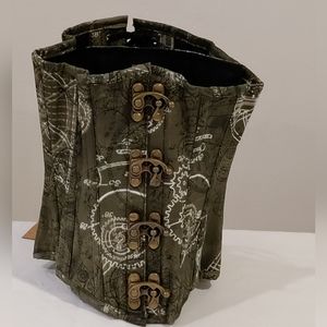 NWT Vintage Goth Size 22, Military Green & White Pattern Waist Trainer